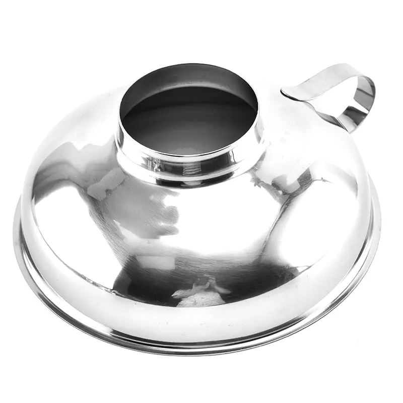 Large Wide Mouth Stainless Steel Canning Jar Coffee Bean Funnel with Handle for Kitchen Use Camping Outdoor Accessories