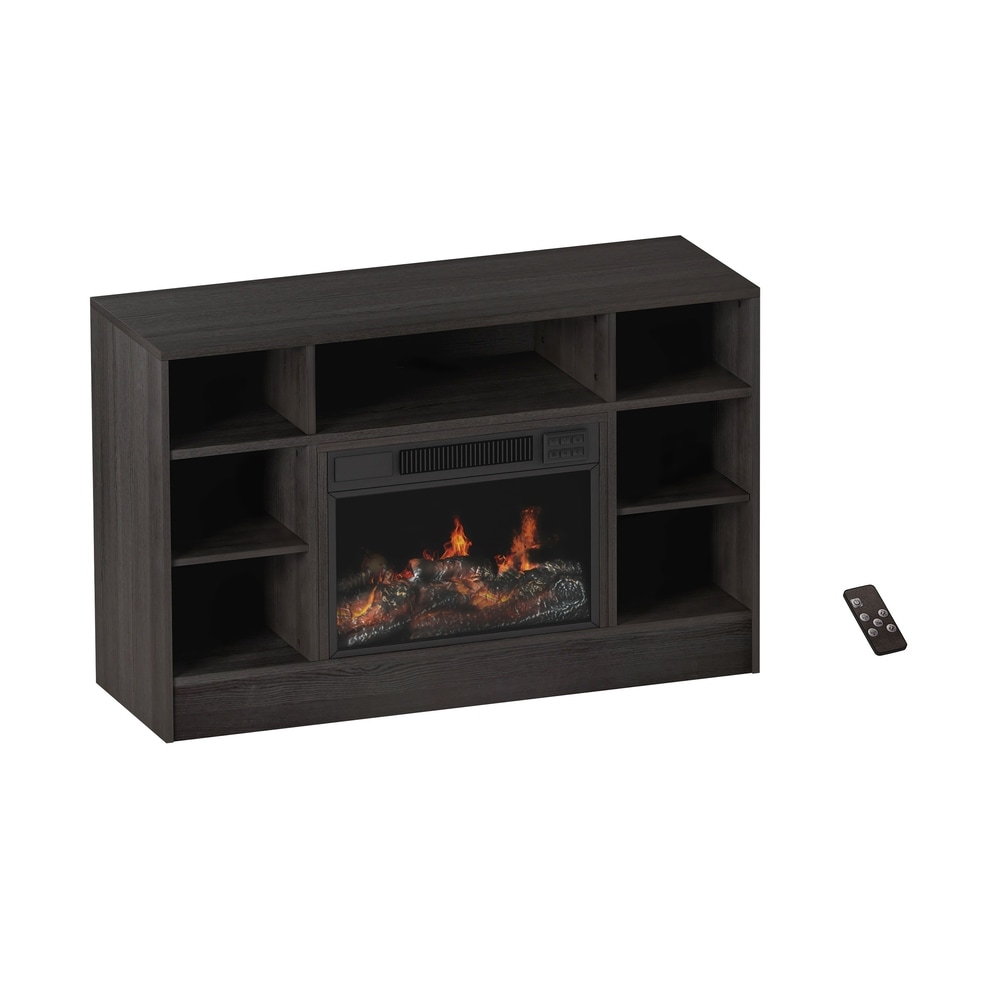 Electric Fireplace TV Stand with Adjustable Heat   Light by Northwest (Gray)   44 x 15 x 28