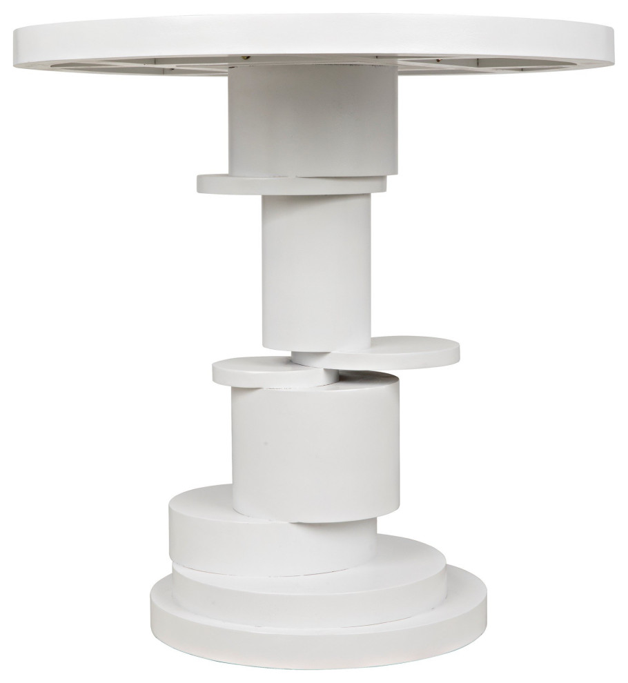 Noir Hugo Side Table  Solid White   Transitional   Side Tables And End Tables   by HedgeApple  Houzz