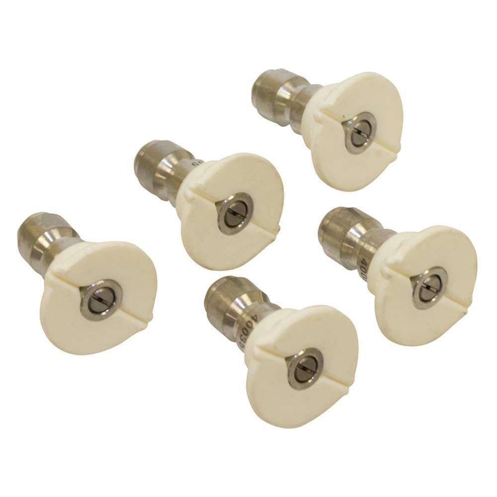 STENS Tip Size 14 in. White Stainless Steel Pressure Washer Nozzle Size 3 Spray Angle 40-Degree (5-Pack) 758-972