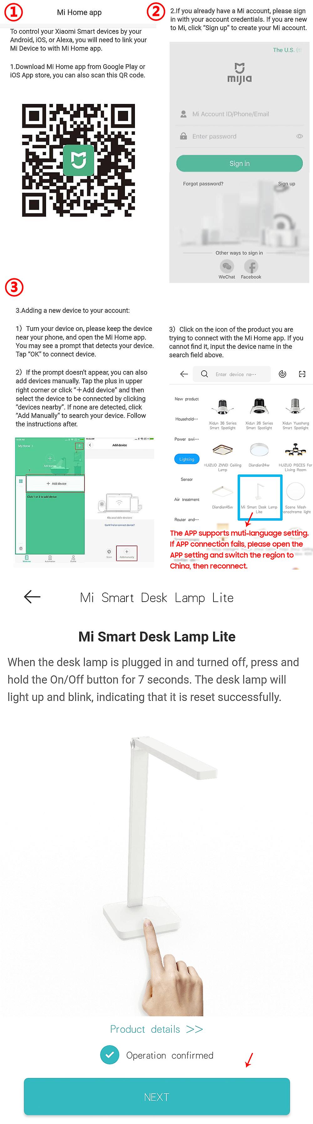 Xiaomi Mi Smart Desk Lamp Lite Led Light No Flicker No Blue Light 4000k Eye Protection Dimmable Bedside Lamp Mijia App Smart Control No.286843