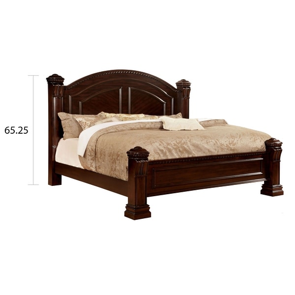 Furniture of America Tay Traditional Cherry Bed and Nightstand - - 10001125