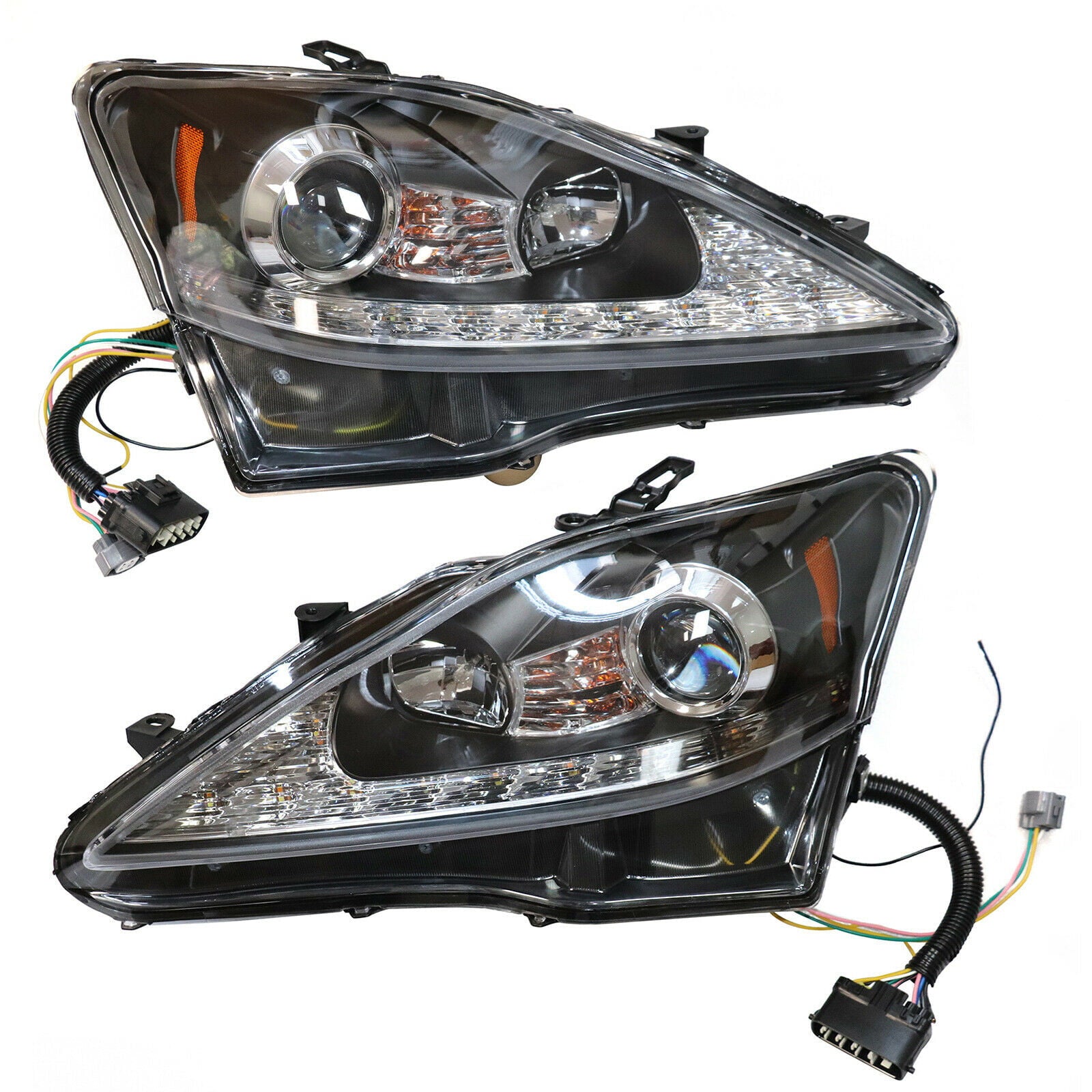 For 2006-2012 Lexus IS250 IS350 Projector Headlights Sequential Turn LED DRL Bar L+R Side