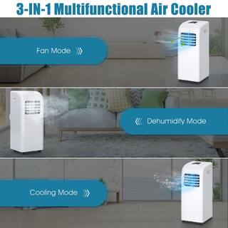 Costway 8000 BTU Portable Air Conditioner with Dehumidifier in White GHM0028