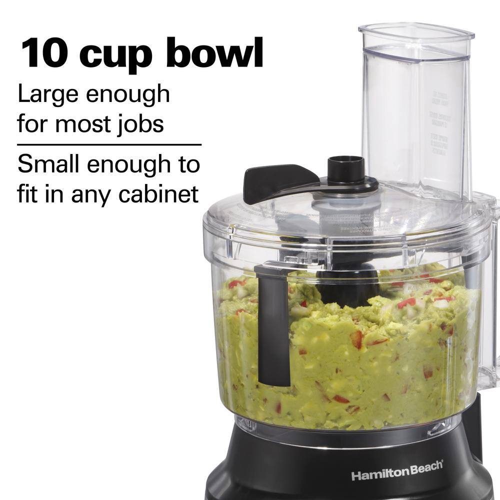 Hamilton Beach 450-Watt 10-Cup Food Processor with Bowl Scraper Attachment 70730