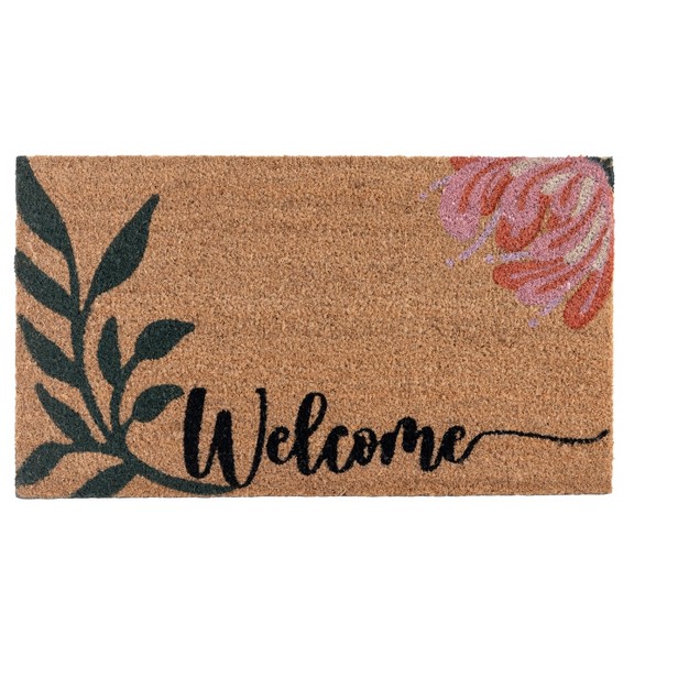 Floral Print Rectangle Doormat