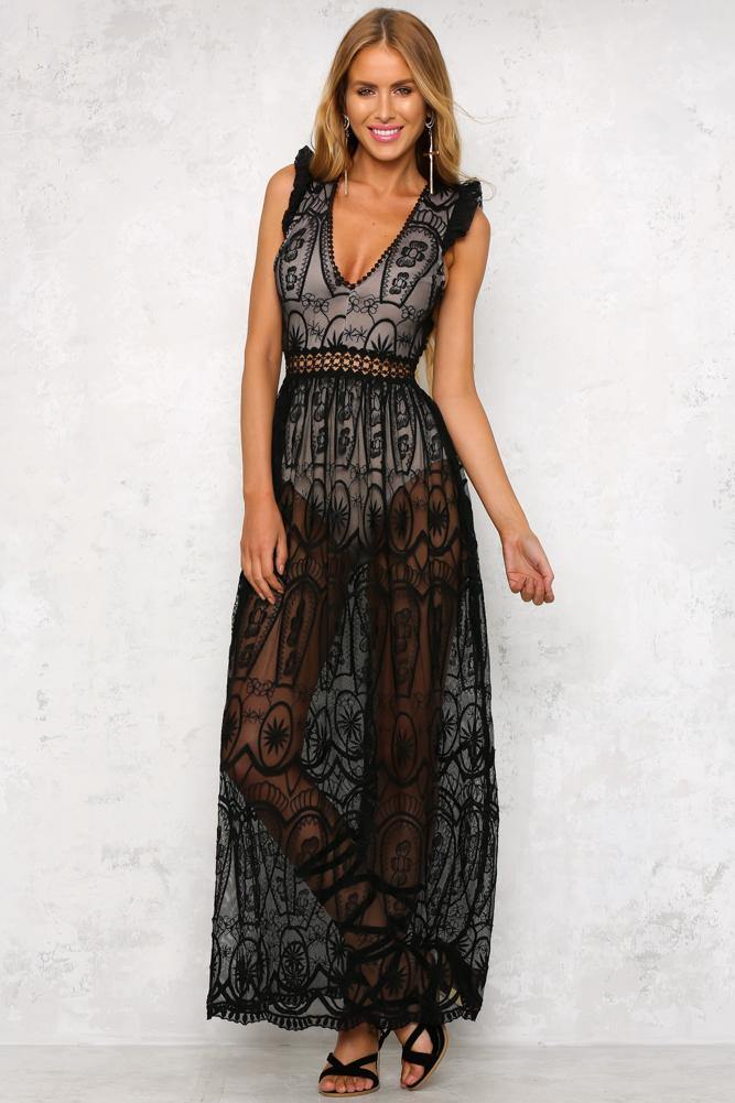 None Better Maxi Dress Black