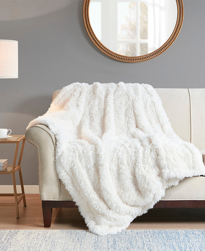 Madison Park Haven Faux Fur Throw， 50