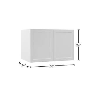 Hampton Bay Designer Series Melvern Assembled 36x24x24 in. Deep Wall Bridge Kitchen Cabinet in White W362424-MLWH