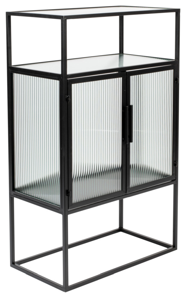 Black Framed Glass Cabinet  Dutchbone Boli   Transitional   Accent Chests And Cabinets   by Oroa   Distinctive Furniture  Houzz