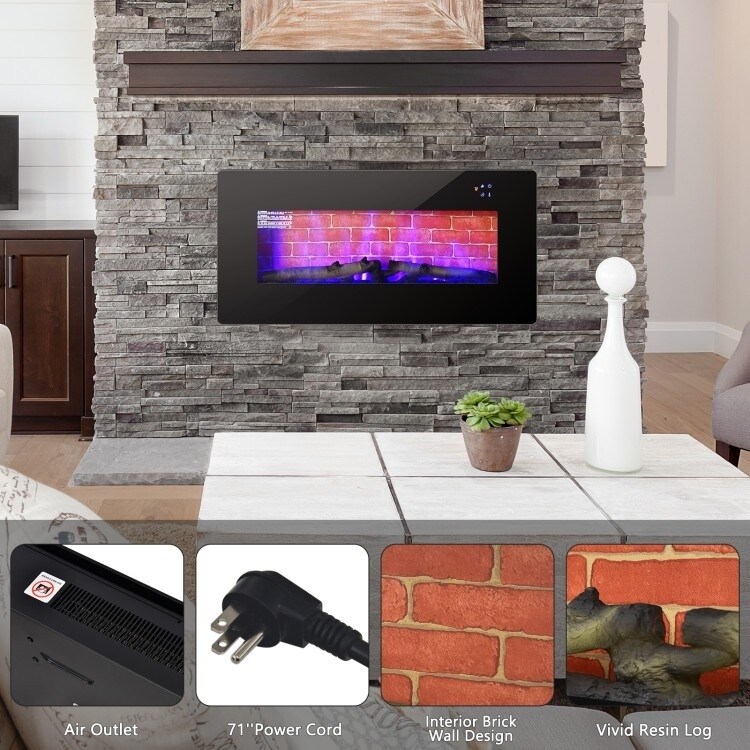 36 in Electric Wall Mounted/Freestanding Fireplace w/ Remote Control   36\