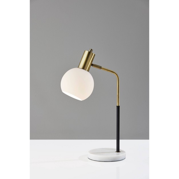 Corbin Desk Lamp Antique Brass Black Adesso