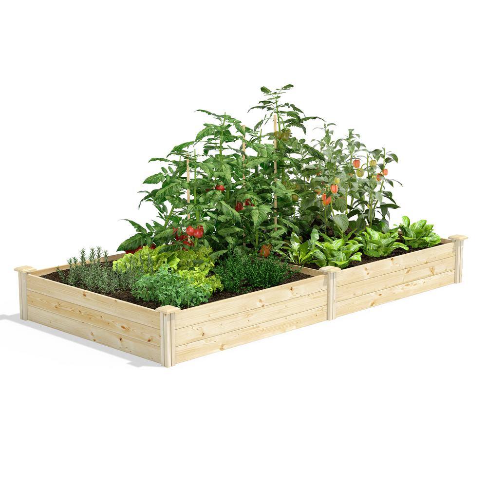 Greenes Fence 4 ft. x 8 ft. x 10.5 in. Original Pine Raised Garden Bed RCP6T21B