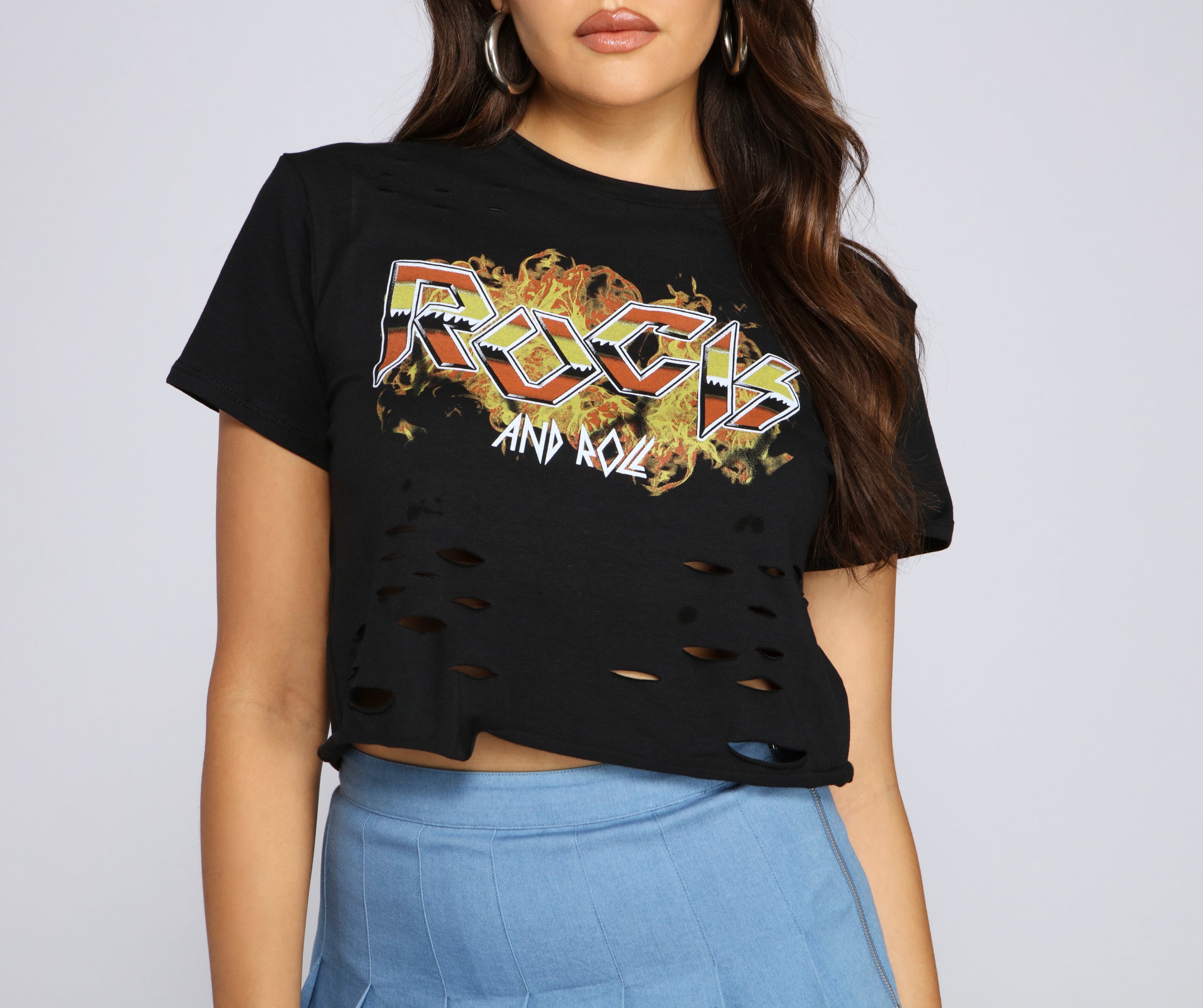 Rock And Roll Cropped Tee