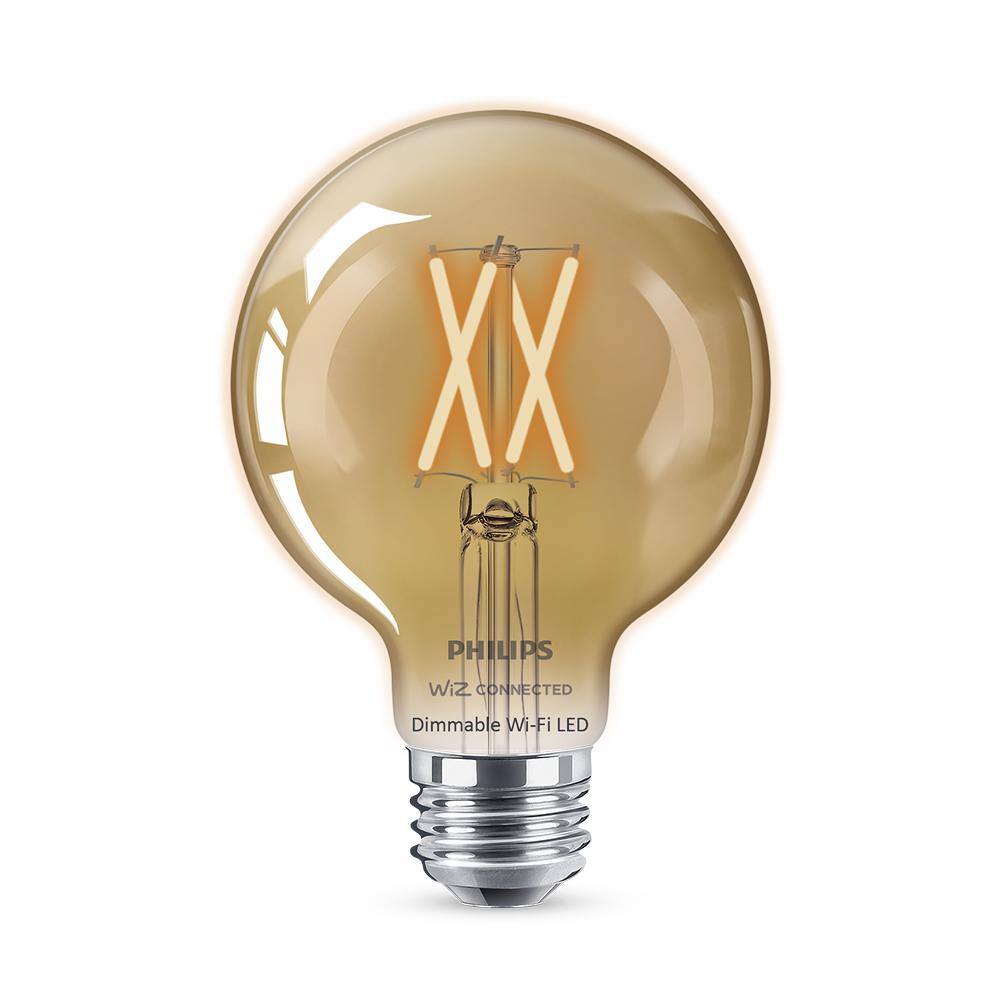 Philips 40-Watt Equivalent G25 LED Smart Wi-Fi Light Bulb Amber (2000K) powered by WiZ (1-Pack) 555540