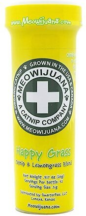 Meowijuana Happy Grass Lemongrass Blend Catnip， 0.92-oz bottle