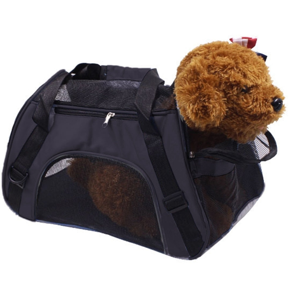 Pet Backpack Carrier Bag Space Expand Pet Cat Dog Puppy Shoulder Bag Travel Bag(Black/M)