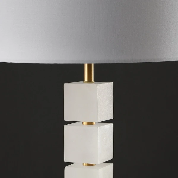 SAFAVIEH Couture Lighting 30-inch Johnny Alabaster Table Lamp - 15 IN W x 15 IN D x 30 IN H