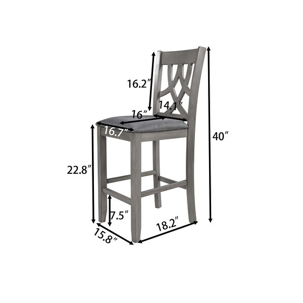 Clihome 2-Pcs Padded Round Counter Height Kitchen Dining Chairs