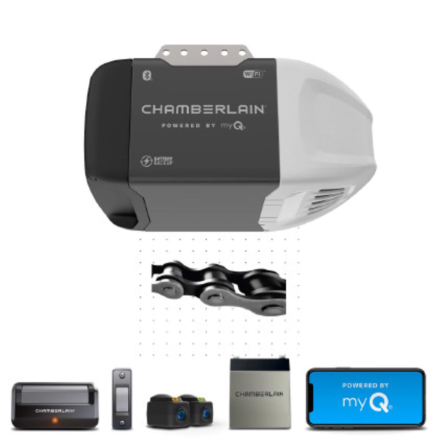 Chamberlain Smart Enabled 0.5 HP Chain Drive WiFi Compatible Smart Garage Door Opener