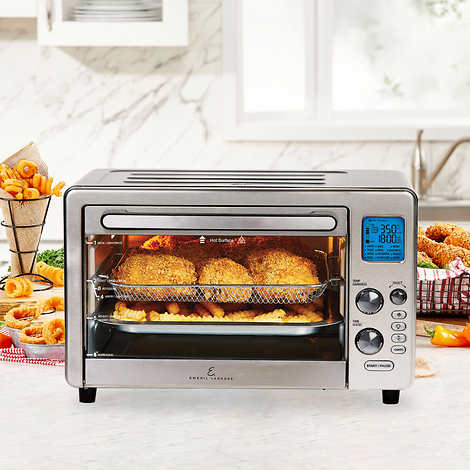 Emeril Lagasse Power Air Fryer 360XL - Convection Ovens Replaces a Hot Air Fryer Oven， Toaster Oven， Rotisserie， Bake， Broil， Slow Cook， Pizza， Dehydrator and More. Emeril Cookbook. Stainless Steel. (MAX 15.6” 19.7” x 13”)