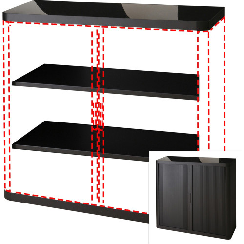 Paperflow easyOffice 41 Black Storage Cabinet Top， Back， Base and Shelves (366014192344)