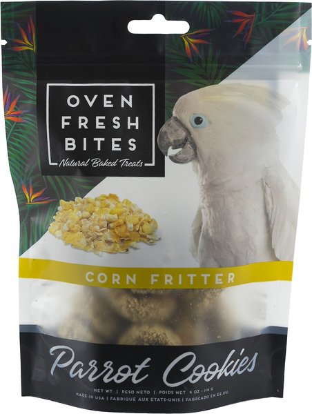 Caitec Oven Fresh Bites Corn Fritter Cookies Parrot Treats， 4-oz bag