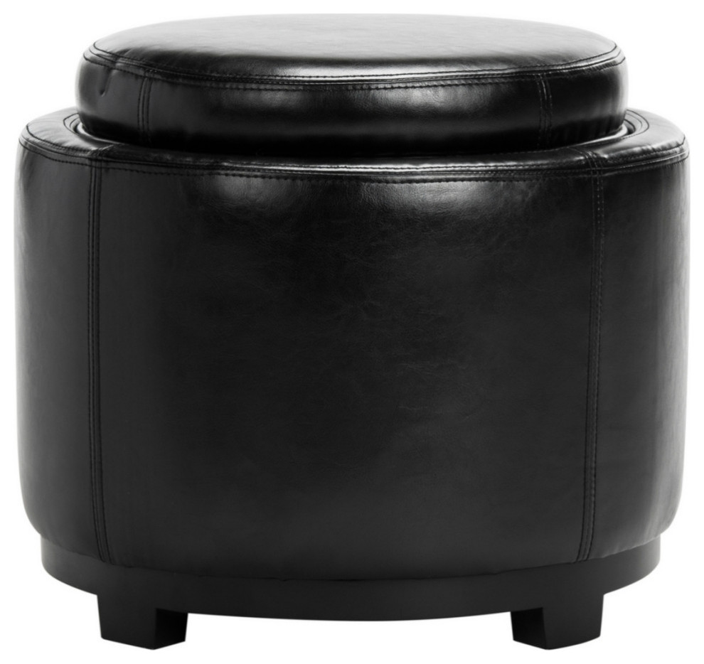 Tad Storage Tray Ottoman Black   Contemporary   Footstools And Ottomans   by V.S.D Furniture  Houzz