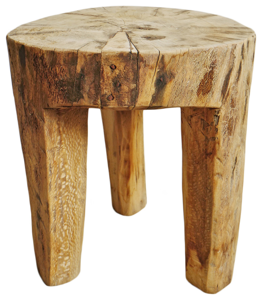 Rustic Naga Three Leg Wood Table 8   Rustic   Side Tables And End Tables   by Design Mix Furniture  Houzz