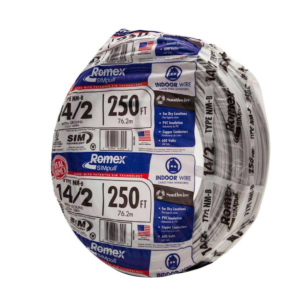 Southwire 250 ft. 142 Romex SIMpull Solid NM-B WG Wire 28827469