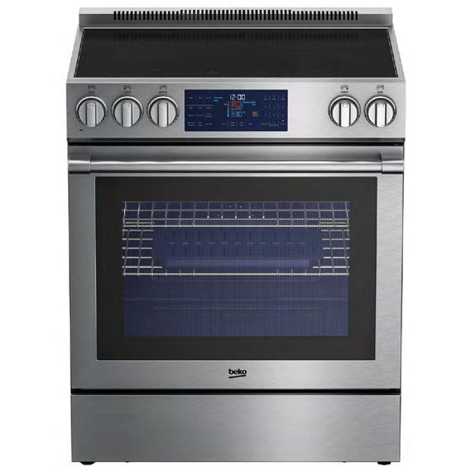 beko 30-inch Slide-in Electric Range with Warming Drawer SLER30532SS