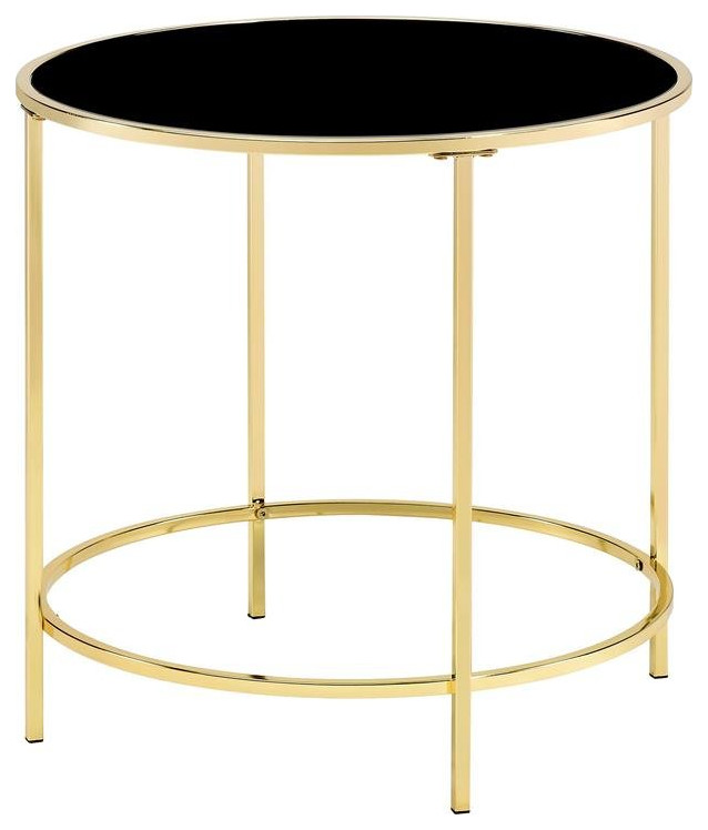 Furniture of America Keefer Contemporary Glass Top Side Table in Blue   Contemporary   Side Tables And End Tables   by Homesquare  Houzz