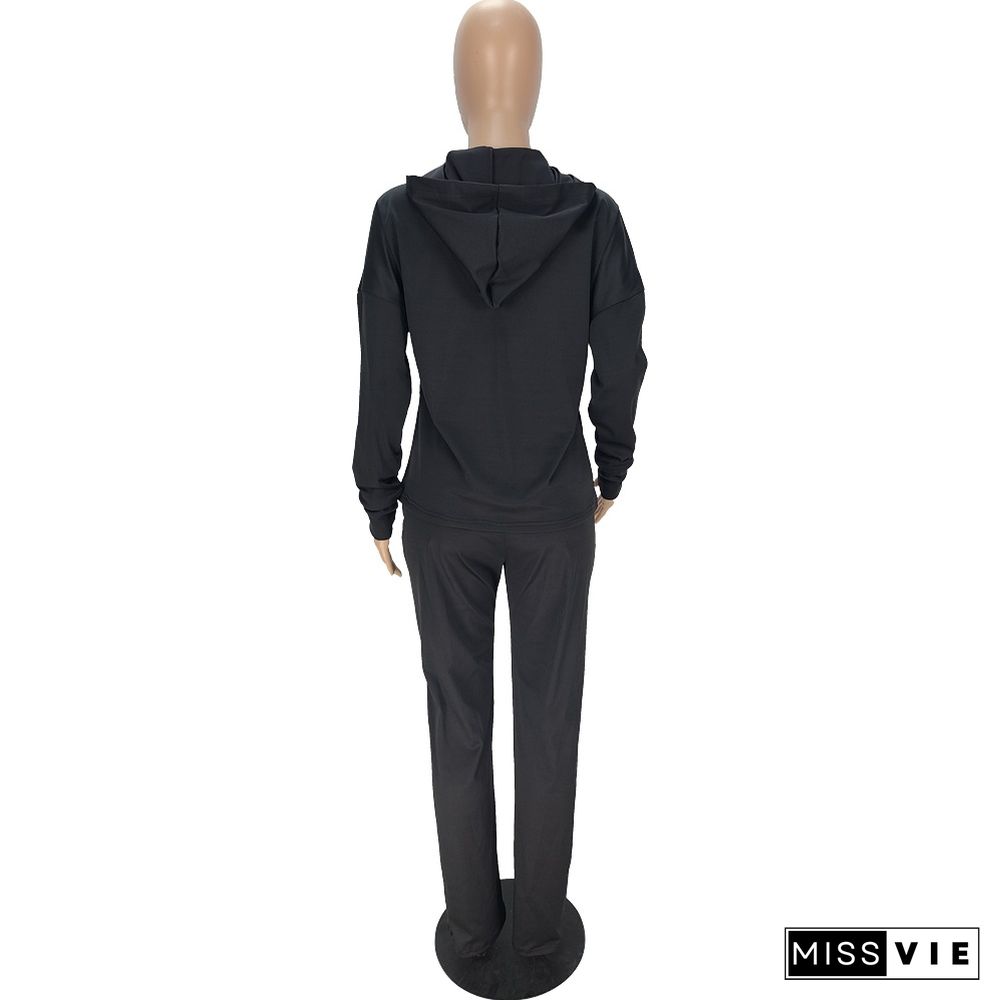 Long Sleeve Oversize Hooded Sport Pants Suit