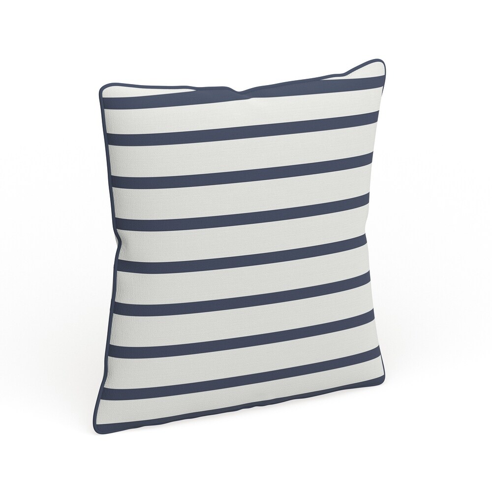 Porch   Den Floyd 18 inch Black and White Striped Throw Pillow Shell