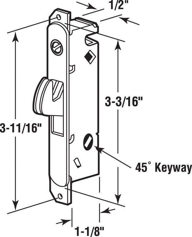 Prime-Line Steel Indoor and Outdoor Mortise Lock