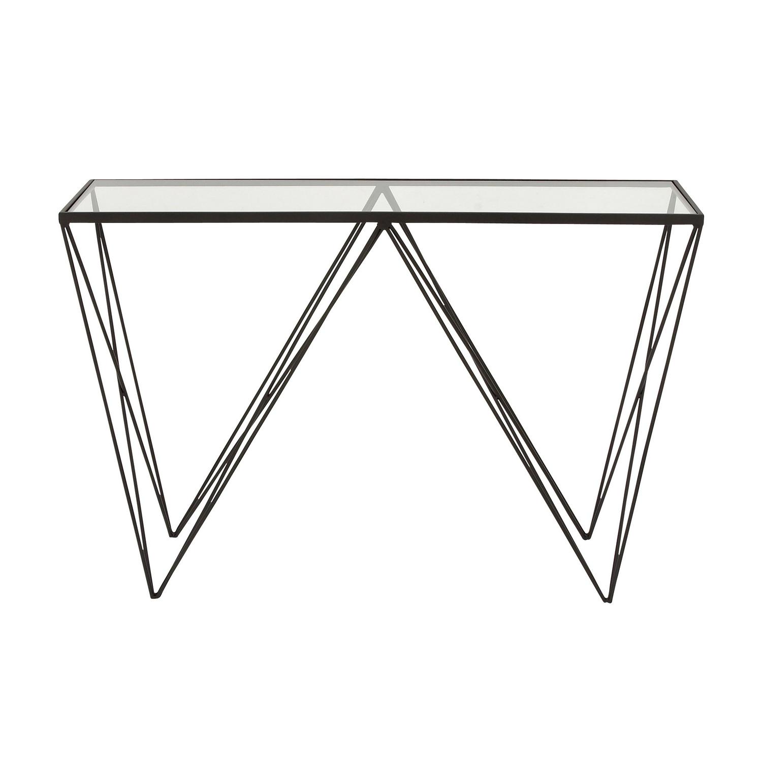 DecMode 30 x 46 Black Metal Modern Console Table