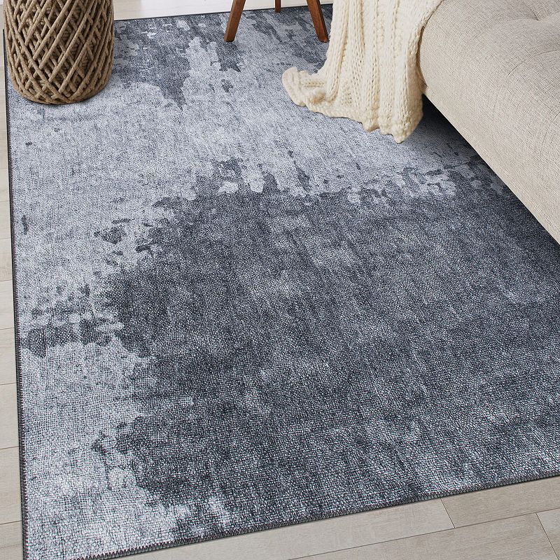 World Rug Gallery Distressed Abstract Machine Washable Area Rug