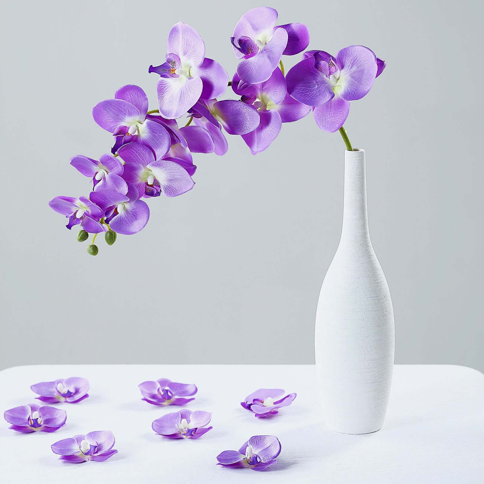 20 Flower Heads Lavender Lilac Artificial Silk Orchids DIY Crafts 4