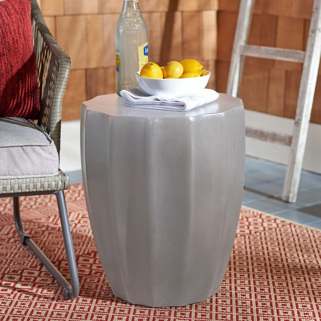 Jaslyn Concrete Indoor outdoor Accent Stool Safavieh