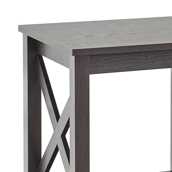 The Gray Barn Xanadu Hill X-frame Two-tier End Table with Shelf