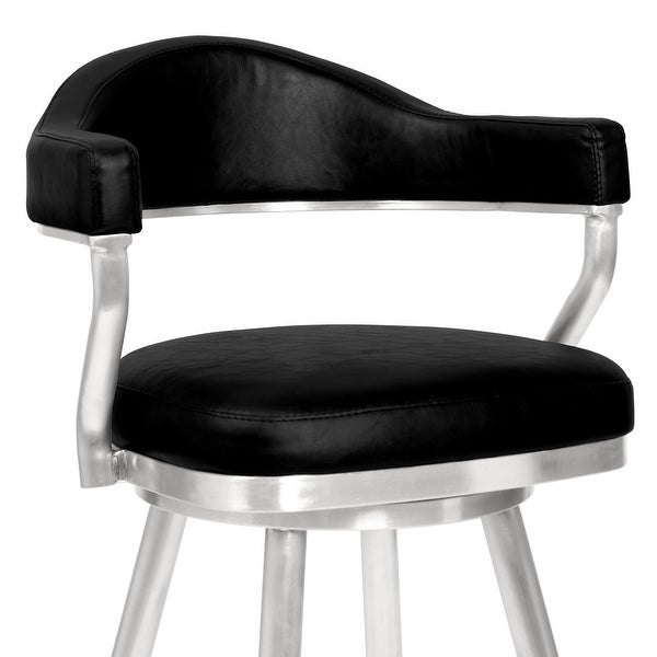 Justin Counter or Bar Stool in Faux Leather and Metal