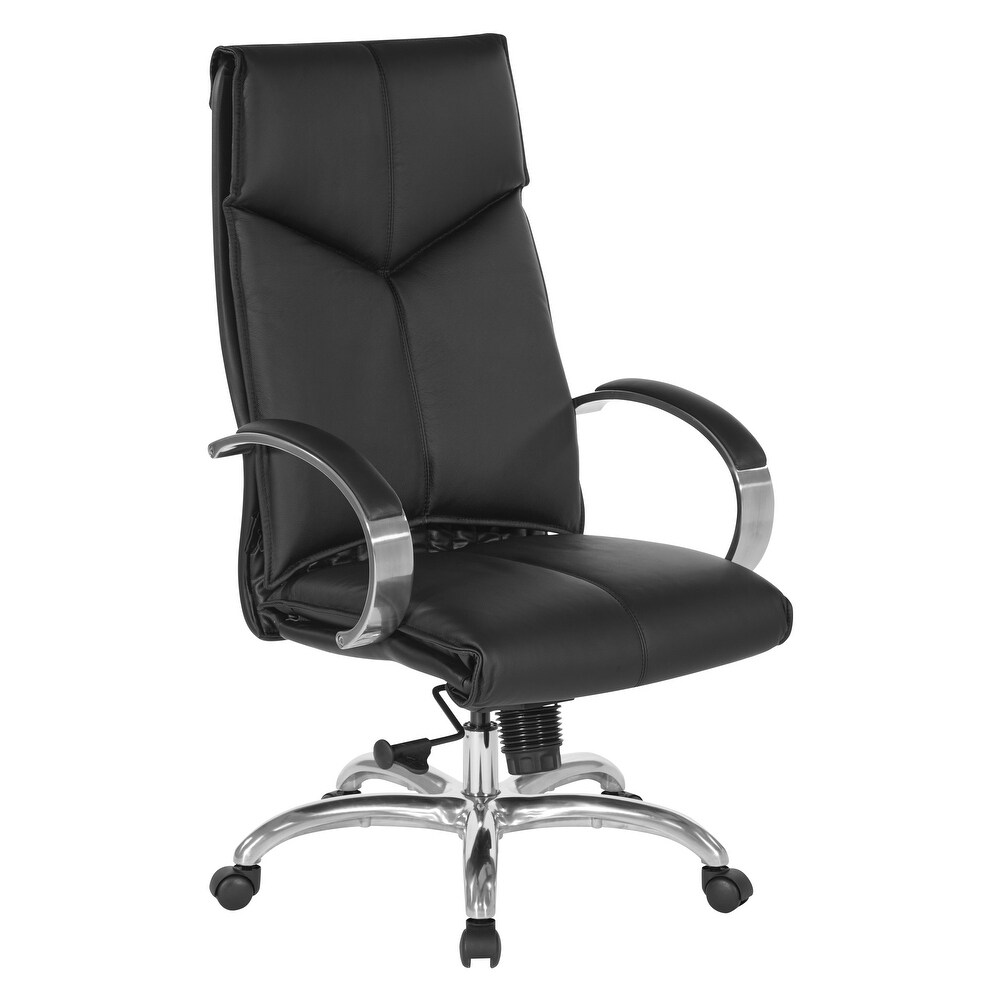 Deluxe High Back Black Executive Leather Chair