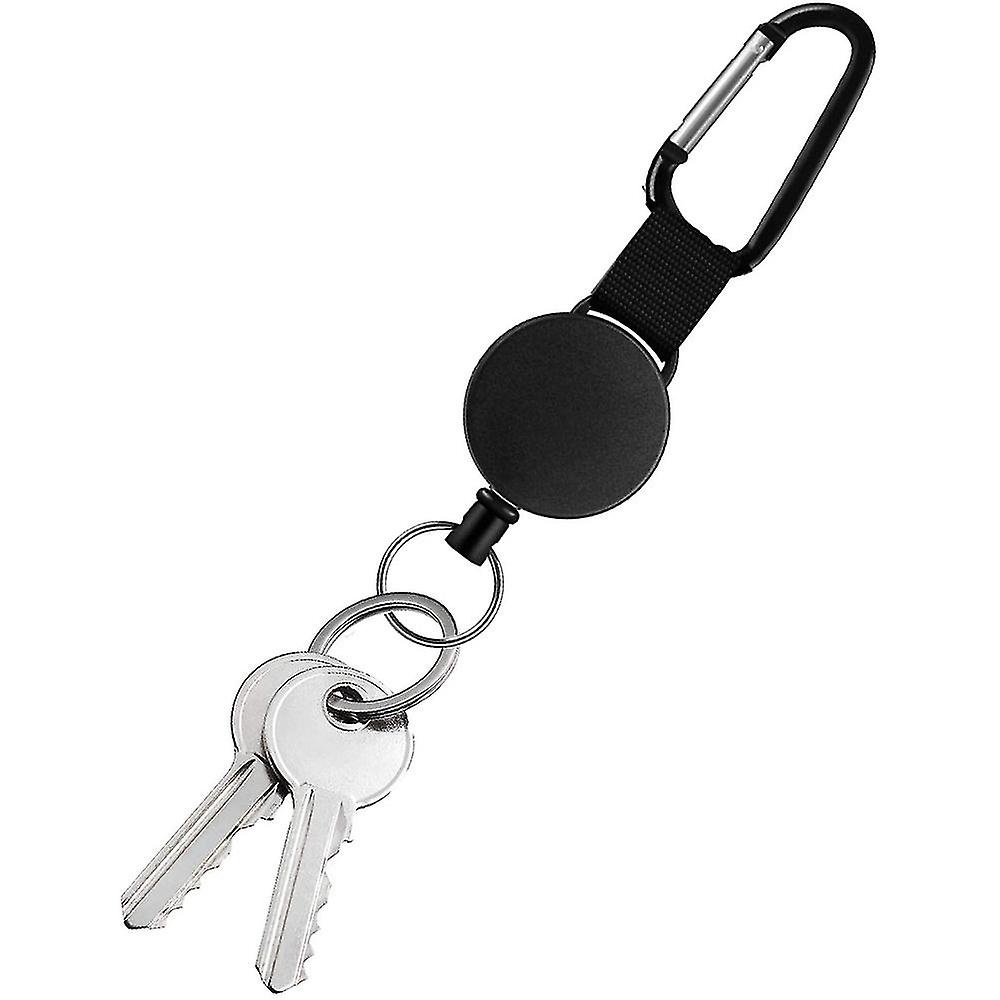 3 Pcs Retractable Keychain Retractable Badge Holder Reel Clip  Badge Holder With Steel Wire Rope