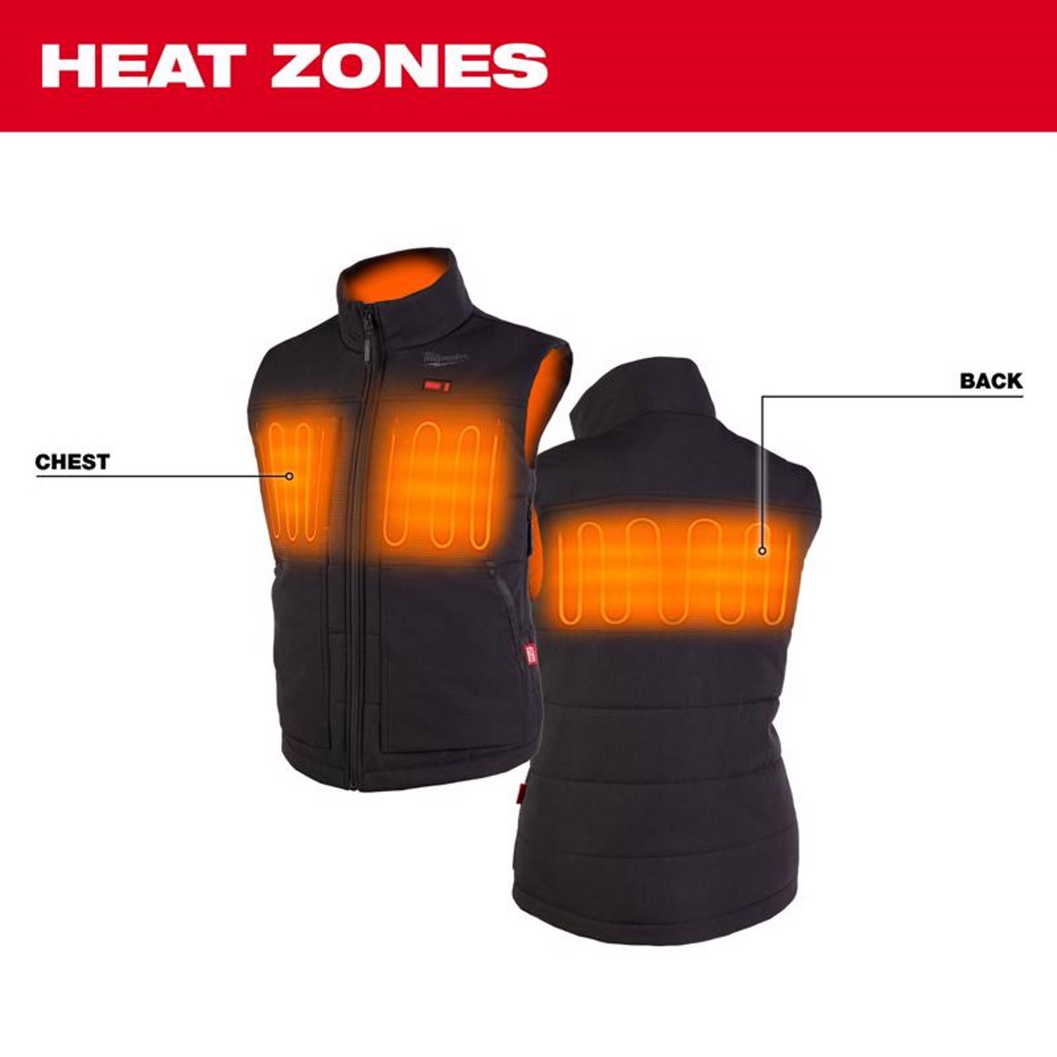 MW M12 M Sleeveless Women\u0027s Full-Zip Heated Vest (Vest Only) Black