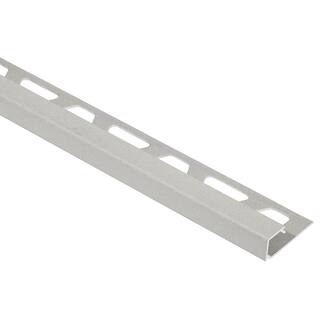 Schluter Systems Quadec Greige Textured Color-Coated Aluminum 38 in. x 8 ft. 2-12 in. Metal Square Edge Tile Edging Trim Q100TSBG