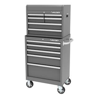 Husky 27 in. 11-Drawer Tool Chest and Cabinet Combo in Glossy Gray 410-027-0111