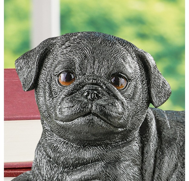 Collections Etc Hand painted Realistic Pug Puppy Outdoor Statue