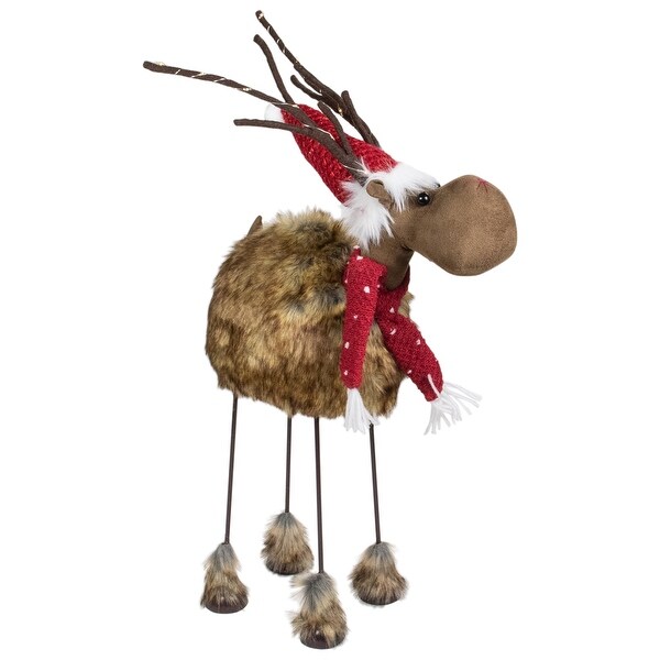 LED Lighted Faux Fur Reindeer Christmas Figure