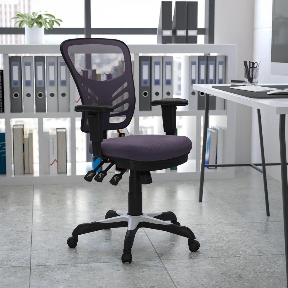 Flash Furniture Mid-Back Dark Gray Mesh Swivel Task Chair with Triple Paddle Control