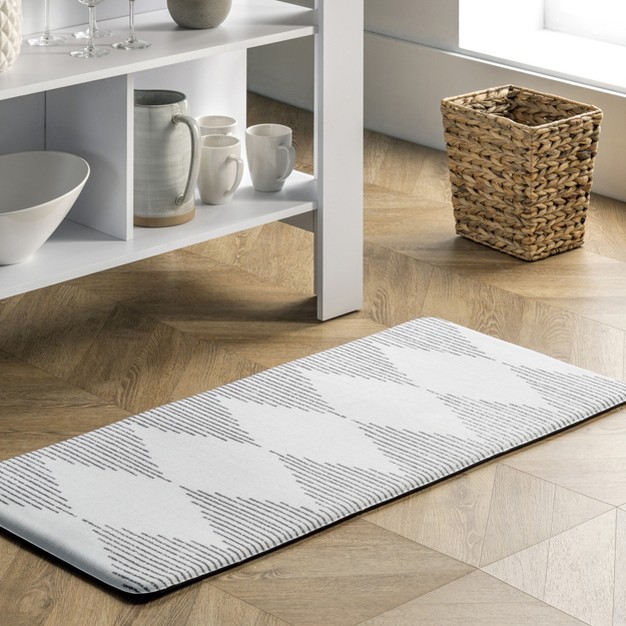 Nuloom Diamond Stripes Anti Fatigue Kitchen Or Laundry Room Comfort Mat